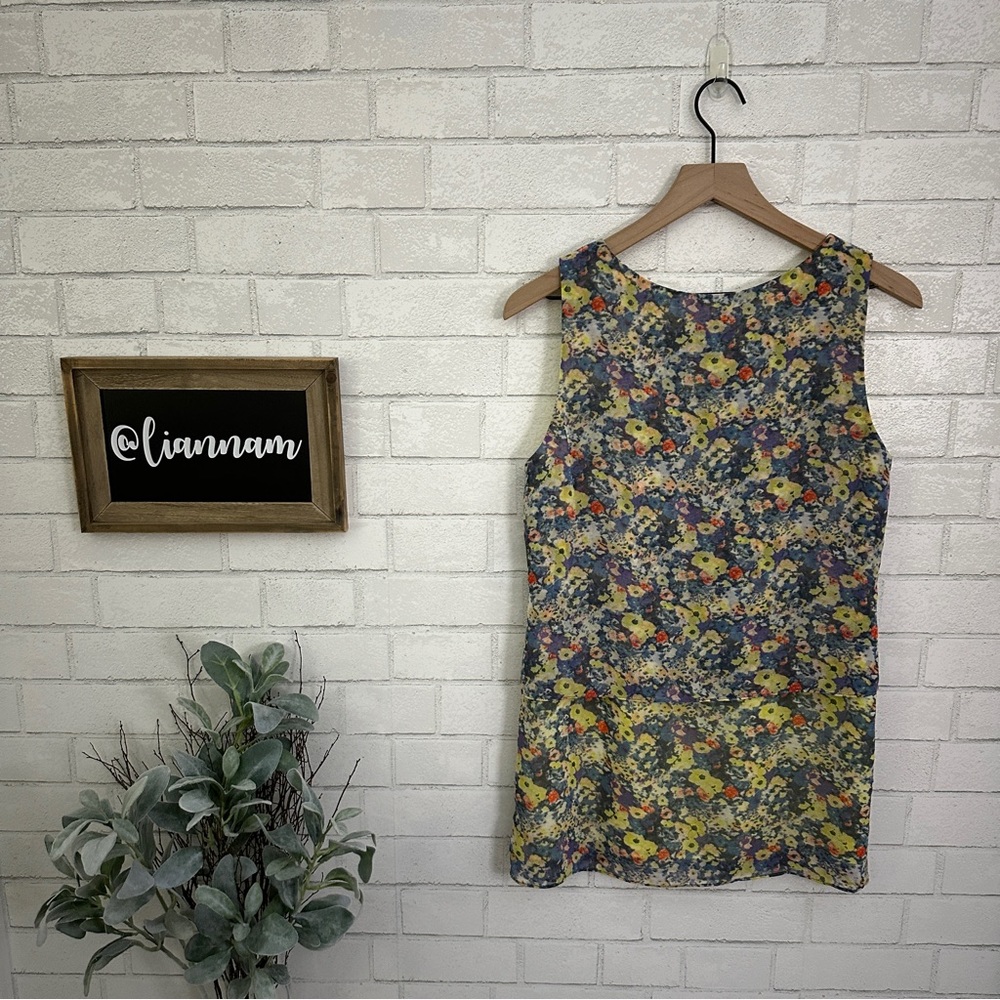 CABI Positano Flowered Layered Tunic Tank Top - Picture 9 of 11